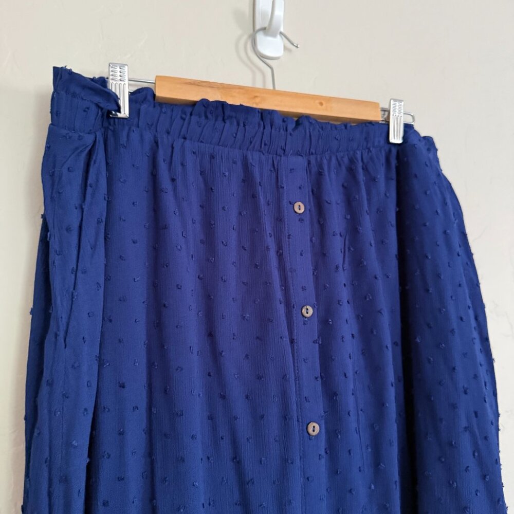 NWT Gibson Midi Skirt Oceanport Blue Women's 1X Plus Size - Picture 2 of 4